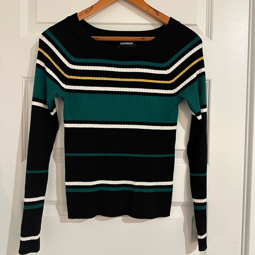 Express Long Sleeve Striped Sweater